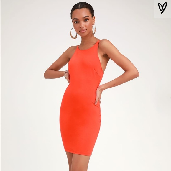 Lulus Dresses & Skirts - Spice Red/Orange Bodycon Dress